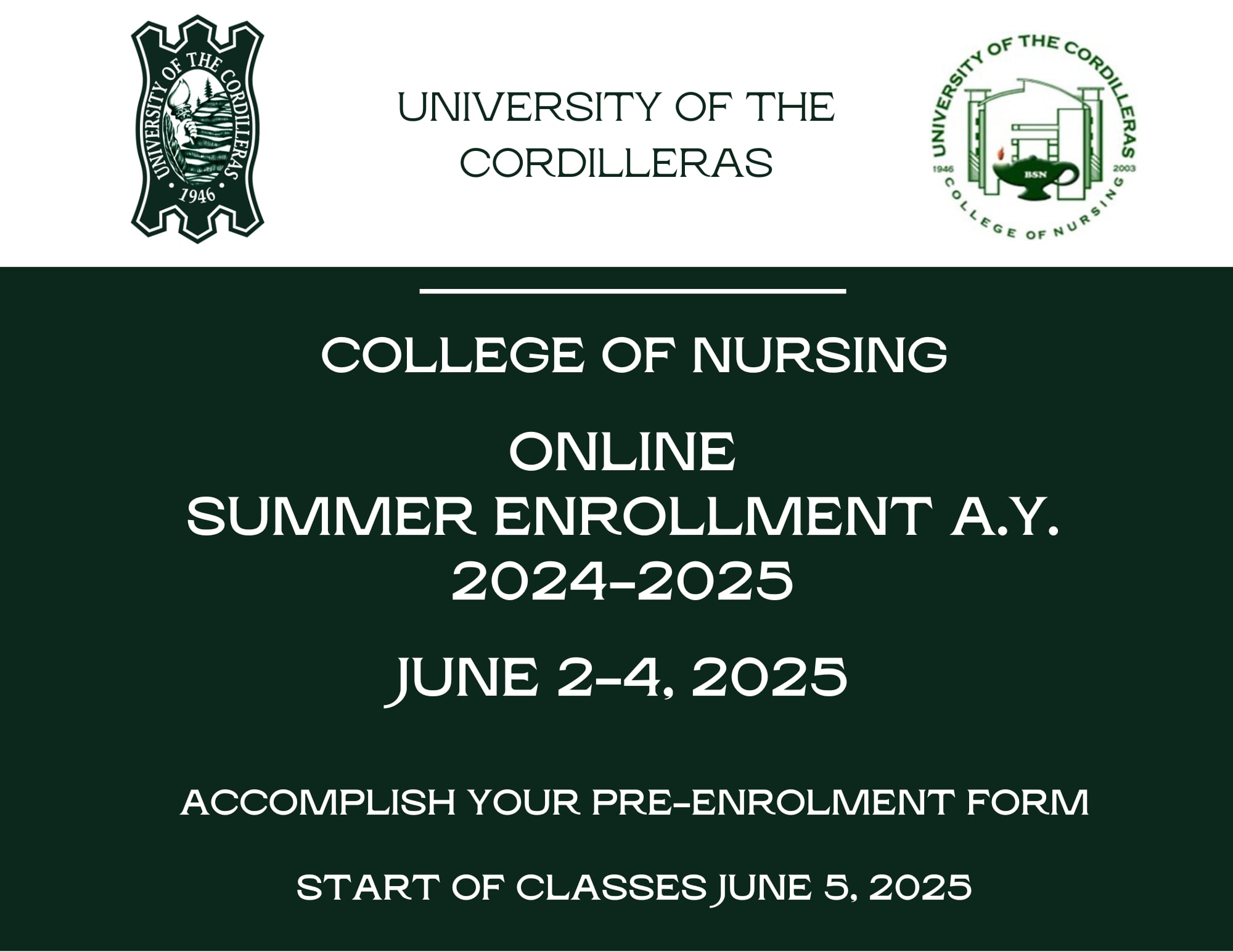 College of Nursing Announcement