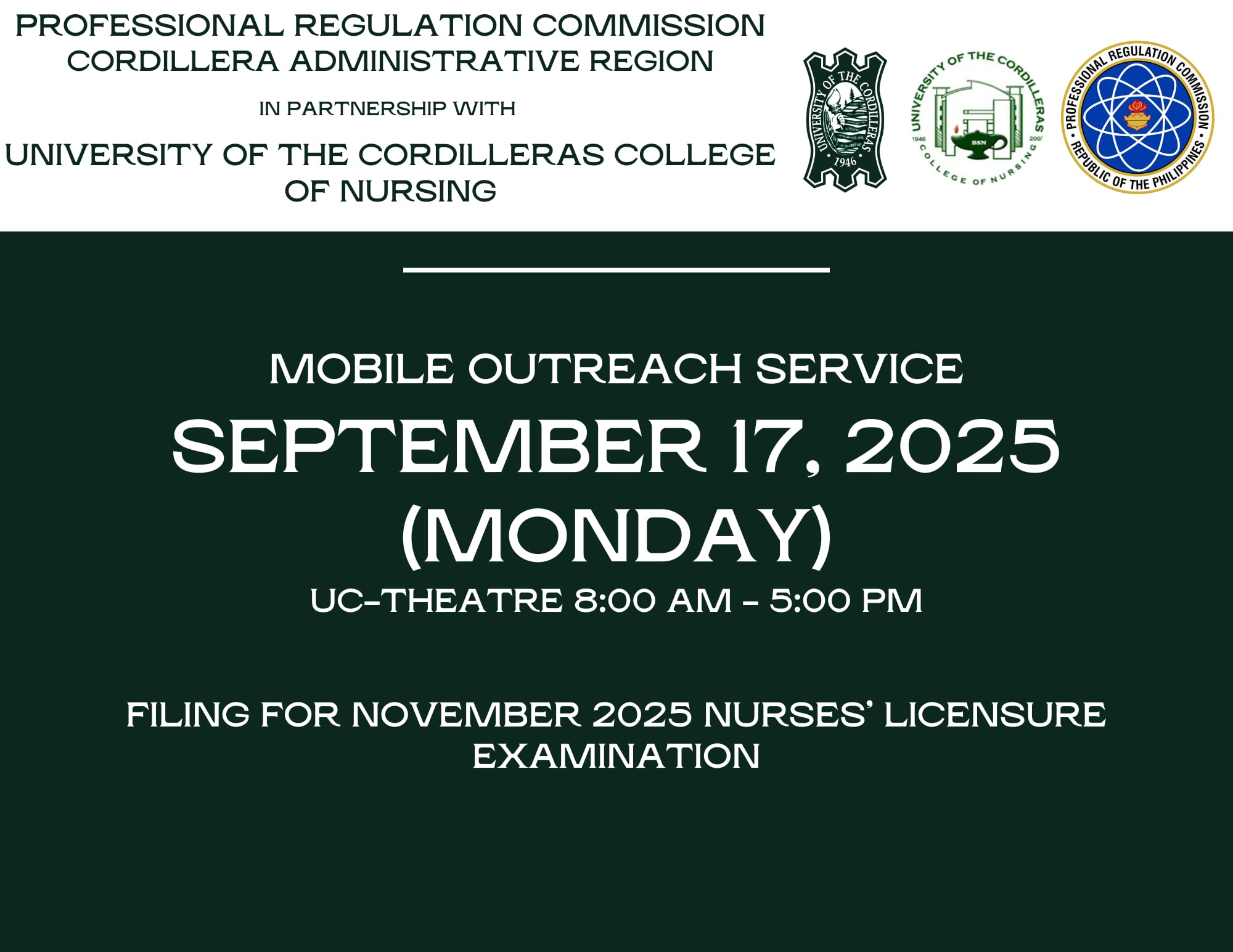 PRC-CAR Mobile Outreach Services at the University of the Cordilleras